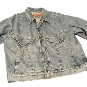 Vintage 80s Code Bleu Denim Jacket Made in Japan Light Wash Trucker Medium -